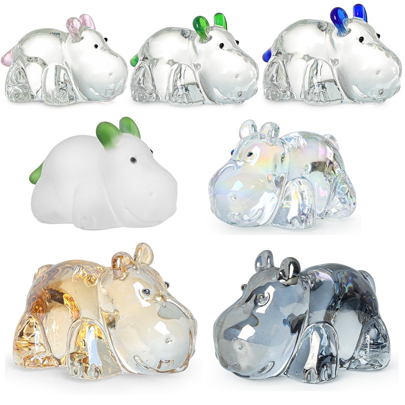 Paper Weight Crystal - Figurine d'hippopotame en cristal, presse-papier à