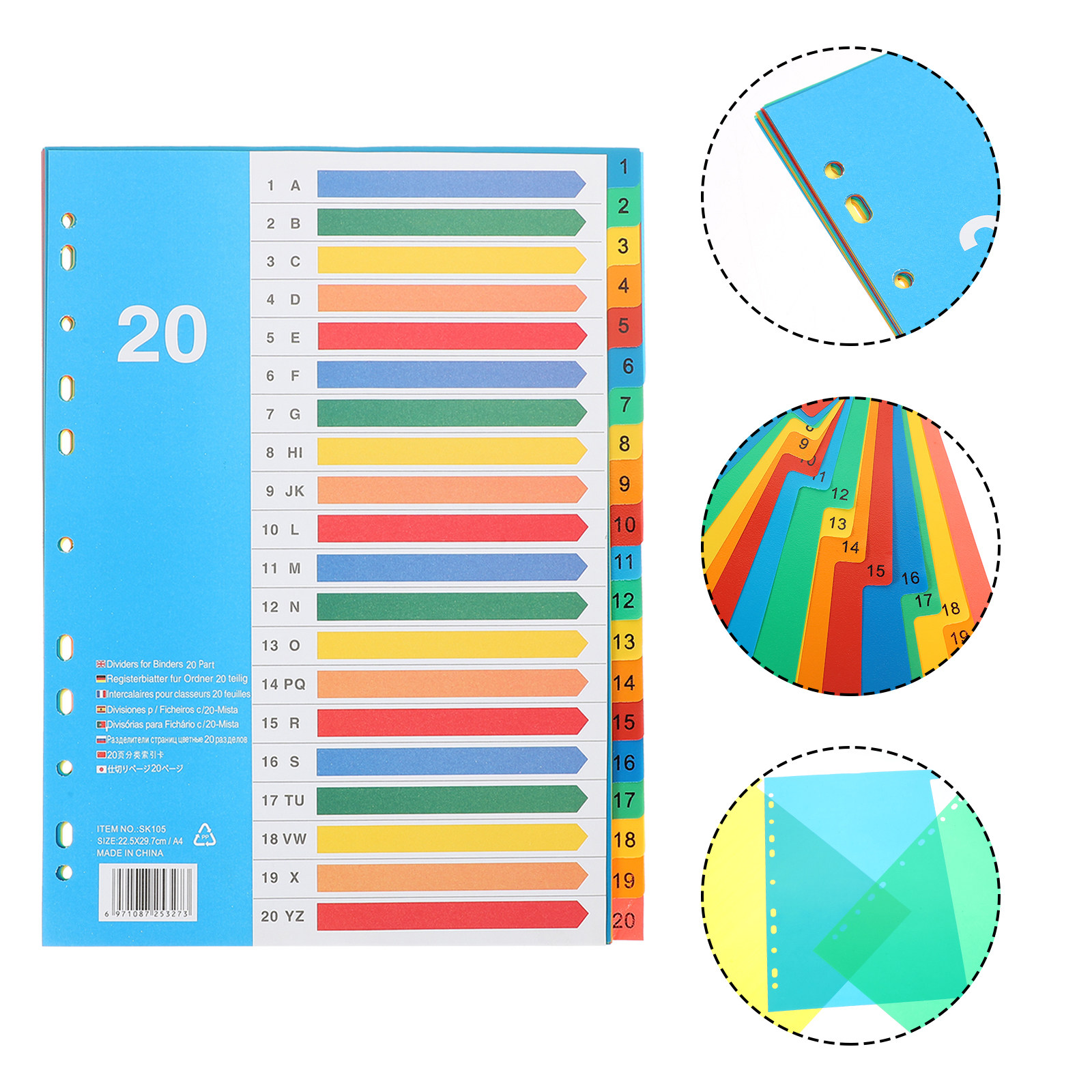 5 pièces de séparateurs de cla - Tab Divider A4 avis et prix